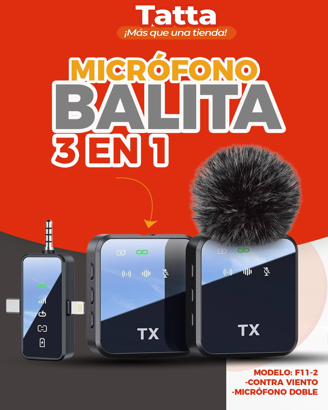 Microfono doble lavalier F11-2